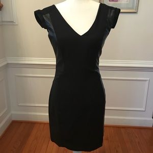 Black knee length H&M dress with leather accents